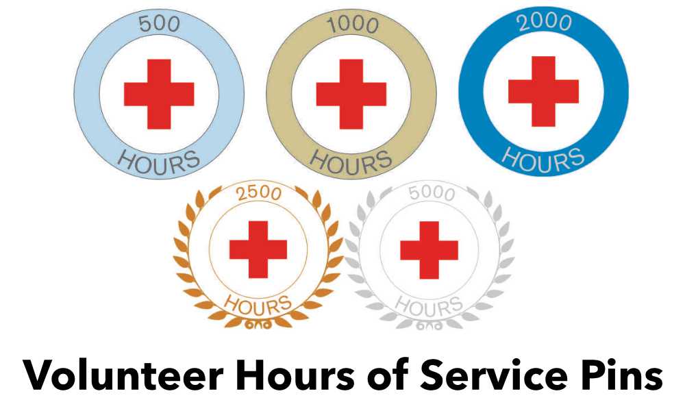 Red Cross Volunteer Hours Pins