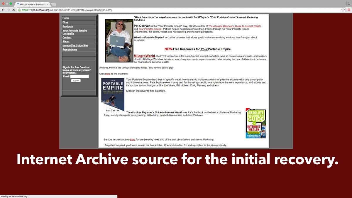 Recovered Website